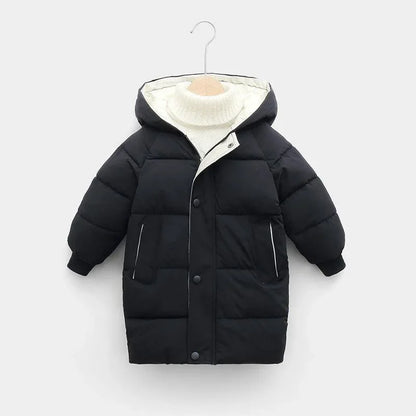 Kids' Long Down Jacket Thickened Cotton-Padded Warm Winter Coat 4