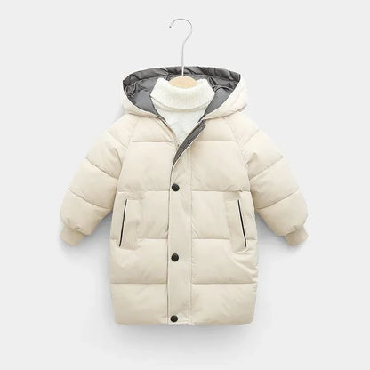 Kids' Long Down Jacket Thickened Cotton-Padded Warm Winter Coat 6