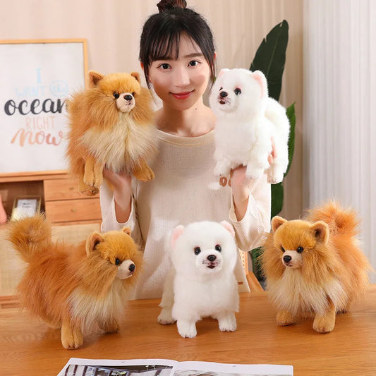 Cuddly Pom Pom Dog Plush Toy 12 Inch Soft Friend - Lusomart