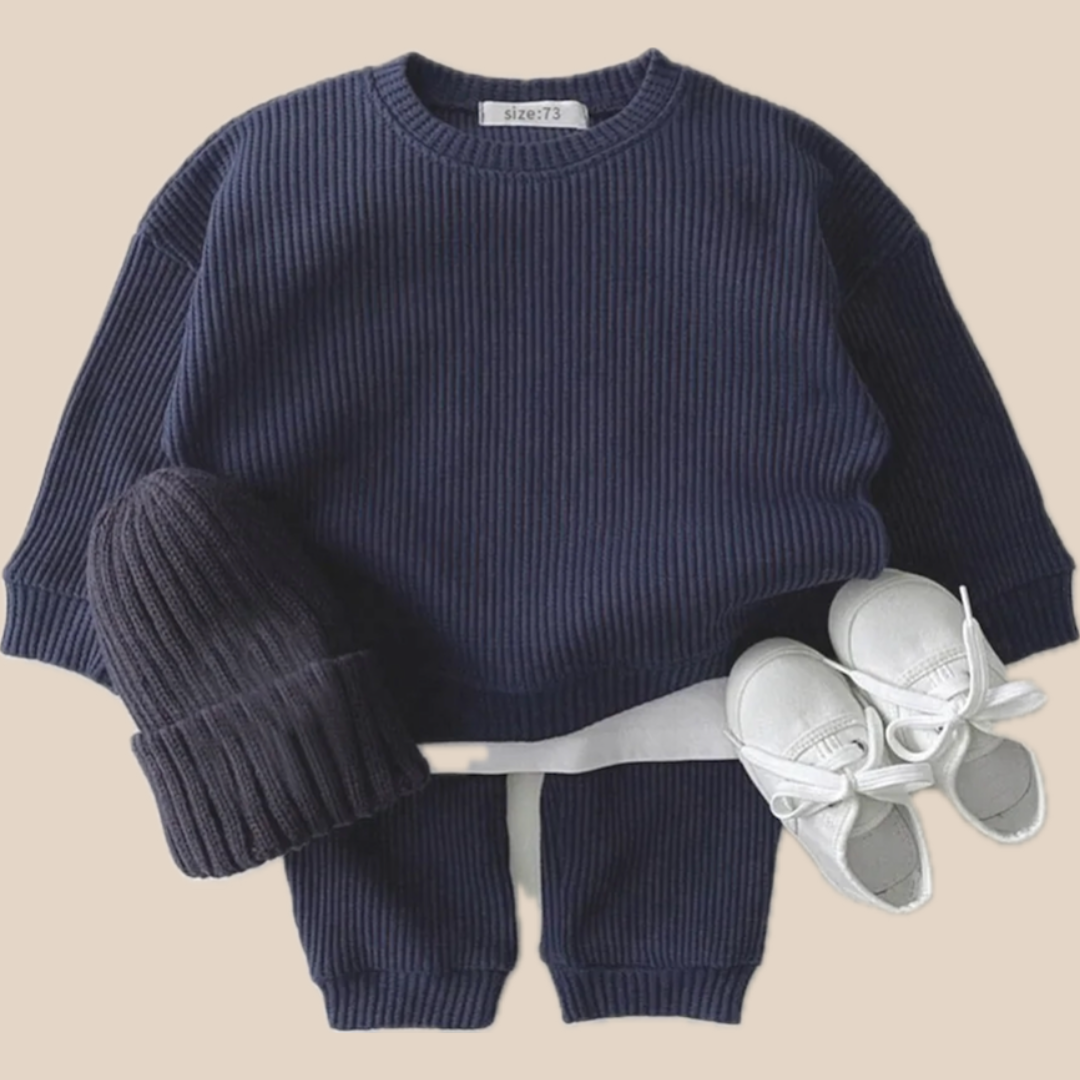 Cozy Waffle Kids Pajama Set Soft Cotton - Lusomart