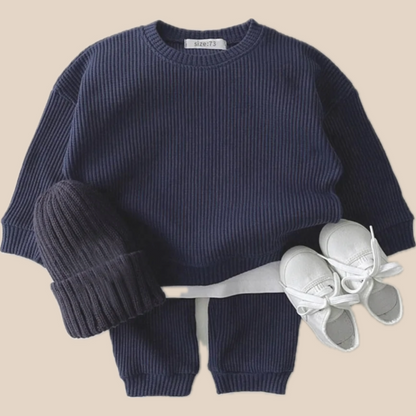 Cozy Waffle Kids Pajama Set Soft Cotton - Lusomart