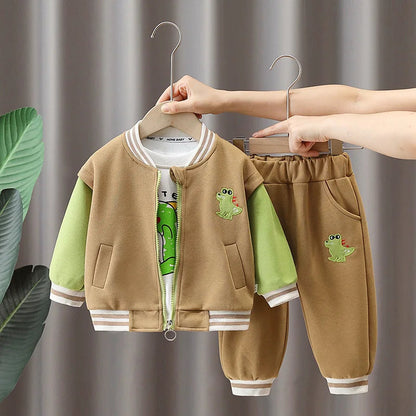 Boys' Fun Dinosaur 3-Piece Cotton Outfit Set - Lusomart