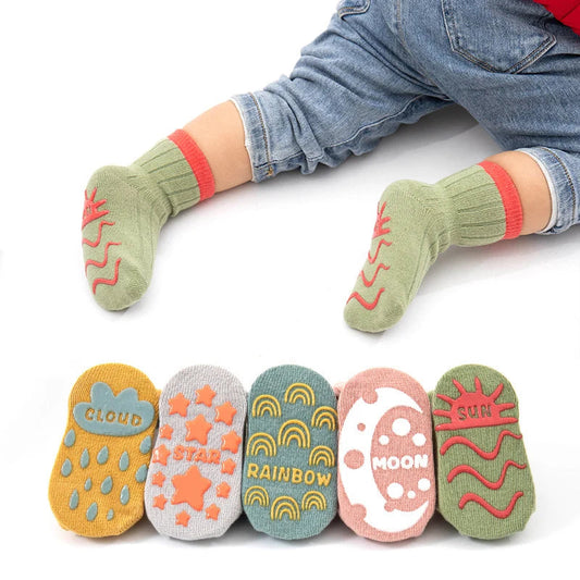 Soft Kids Socks Grip Soles 5 Pack - Lusomart