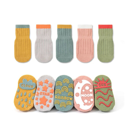 Kinderen Antislip Sokken Ademend Katoen Antislipzool 5 Paar 1