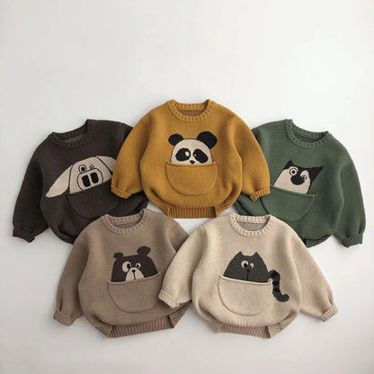 Kinderen Dierentrui met Buidel Schattige Print 100% Katoen 1
