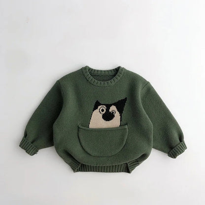Kinderen Dierentrui met Buidel Schattige Print 100% Katoen 9