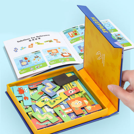 Fun Learning Ocean Puzzle for Kids - Wooden 17x17cm - Lusomart