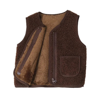 Soft Kids' Fleece Gilet - Warm Polyester Jacket - Lusomart
