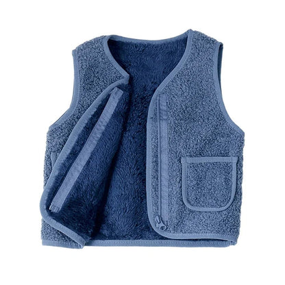 Kids' Vest Lambswool Look Warm Polyester 8