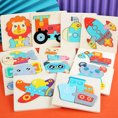 Kinderen Houten 3D Puzzel Dierenavontuur Educatief Speelgoed Hout 1