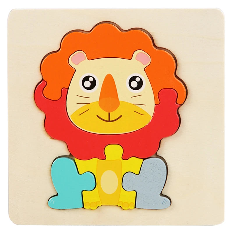 Children's Wooden 3D Puzzle Animal Adventure Educational Toy Wood 6