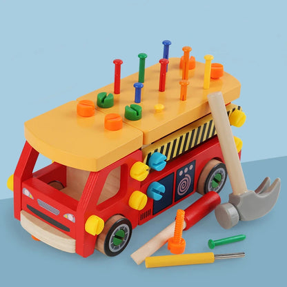 Kinderen Houten Constructie Voertuig Fijne Motoriek Coördinatie Educatief Speelgoed 2