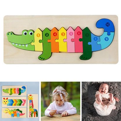 Kinderen Houten Dierenpuzzel Educatief Speelgoed Cognitieve Ontwikkeling Veilig Hout 8