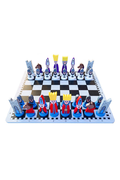 Classic Childrens Wooden Chess Board Game Set - Lusomart