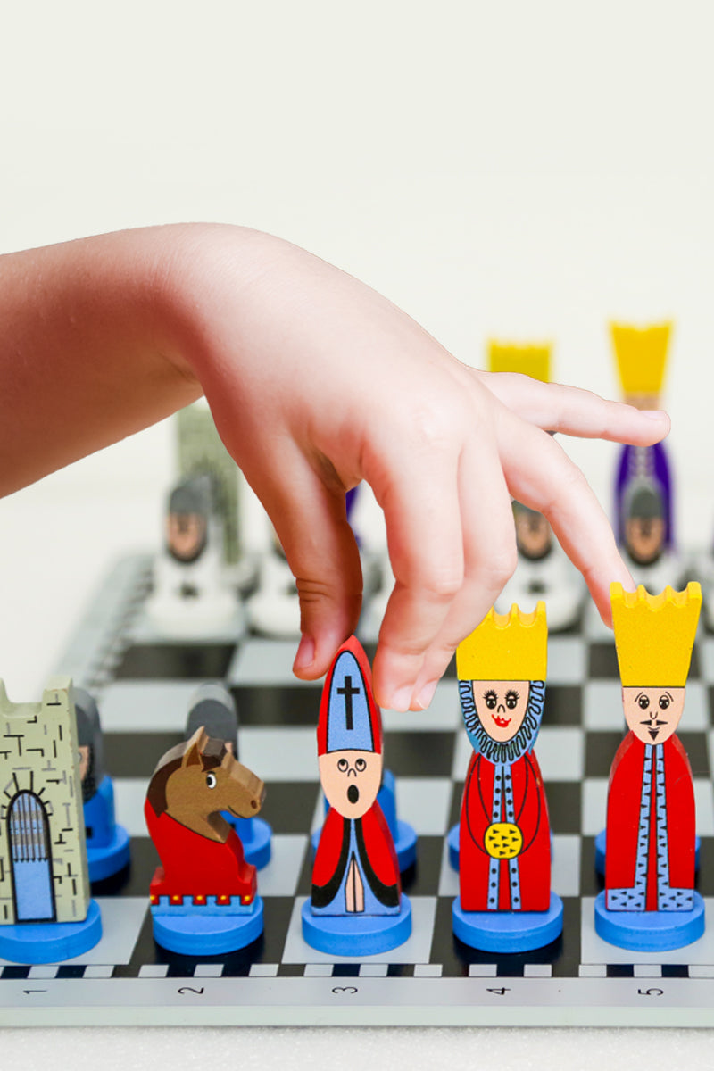 Kinderen Houten Schaakspel Leerzaam Strategisch Denken 30x30 cm met Schaakstukken 3