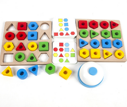 Fun Wooden Block Puzzle Set for Kids - Lusomart