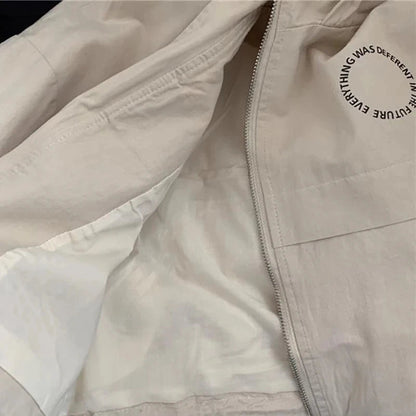 Kinderen Jas Windjack Met Capuchon Beige/Zwart Lichtgewicht Polyester 6