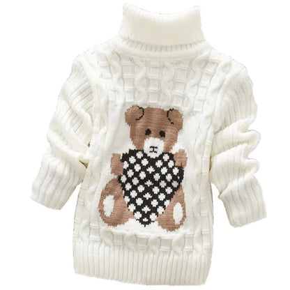 Children's Cable Knit Turtleneck Soft Acrylic Thick Knit 5