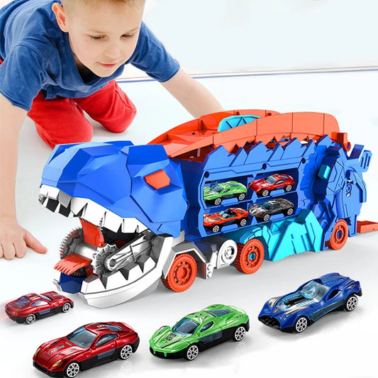 Tough Plastic Dino Toy Truck with Figures - Lusomart