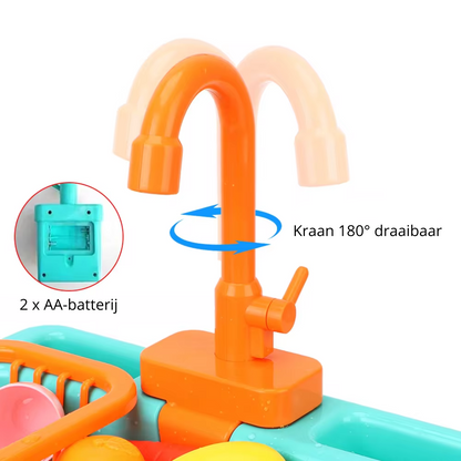 Kinderen Speelset Gootsteen Met Werkende Waterkraan Educatief Duurzaam Plastic 2