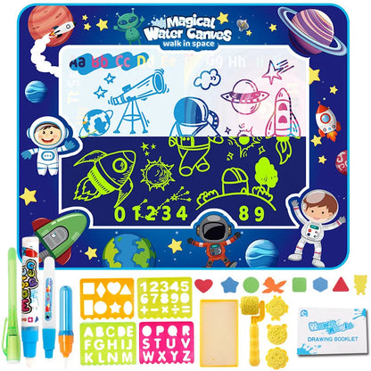 Kinderen Watermat Creatief Speelgoed Met Sjablonen en Waterpennen Herbruikbaar 1000x800mm 7