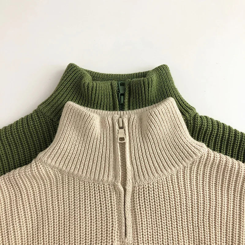 Kids Zipper Sweatshirt Comfortable Cotton Simple Zip 4