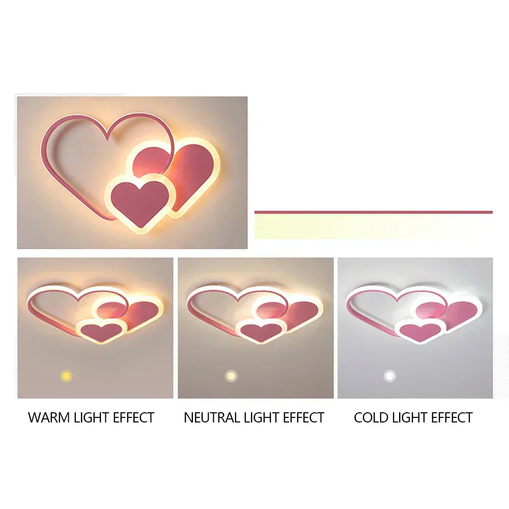 Colorful Heart Shaped Kids Ceiling Light