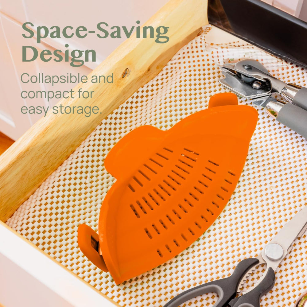 Silicone Pot Colander Clip On Kitchen Strainer