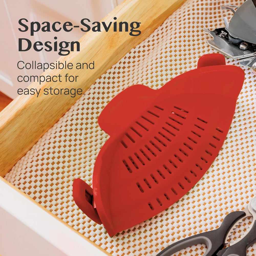 Silicone Pot Colander Clip On Kitchen Strainer