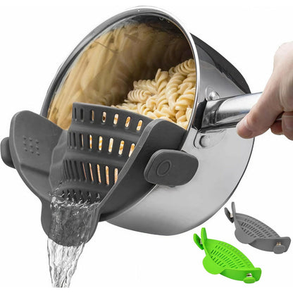 Silicone Pot Colander Clip On Kitchen Strainer
