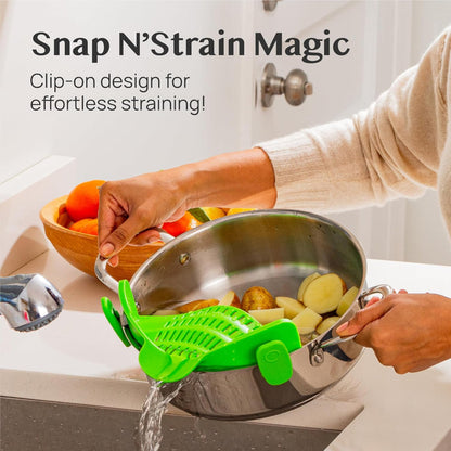 Silicone Pot Colander Clip On Kitchen Strainer