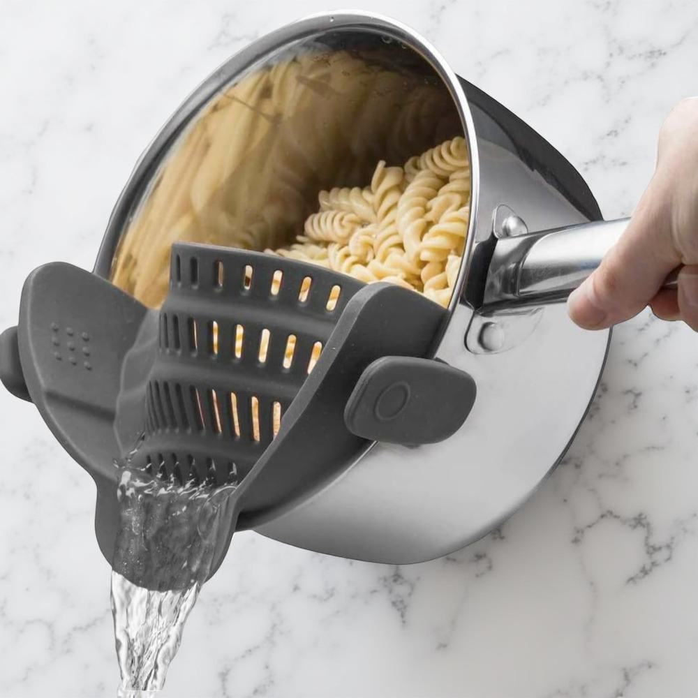 Silicone Pot Colander Clip On Kitchen Strainer