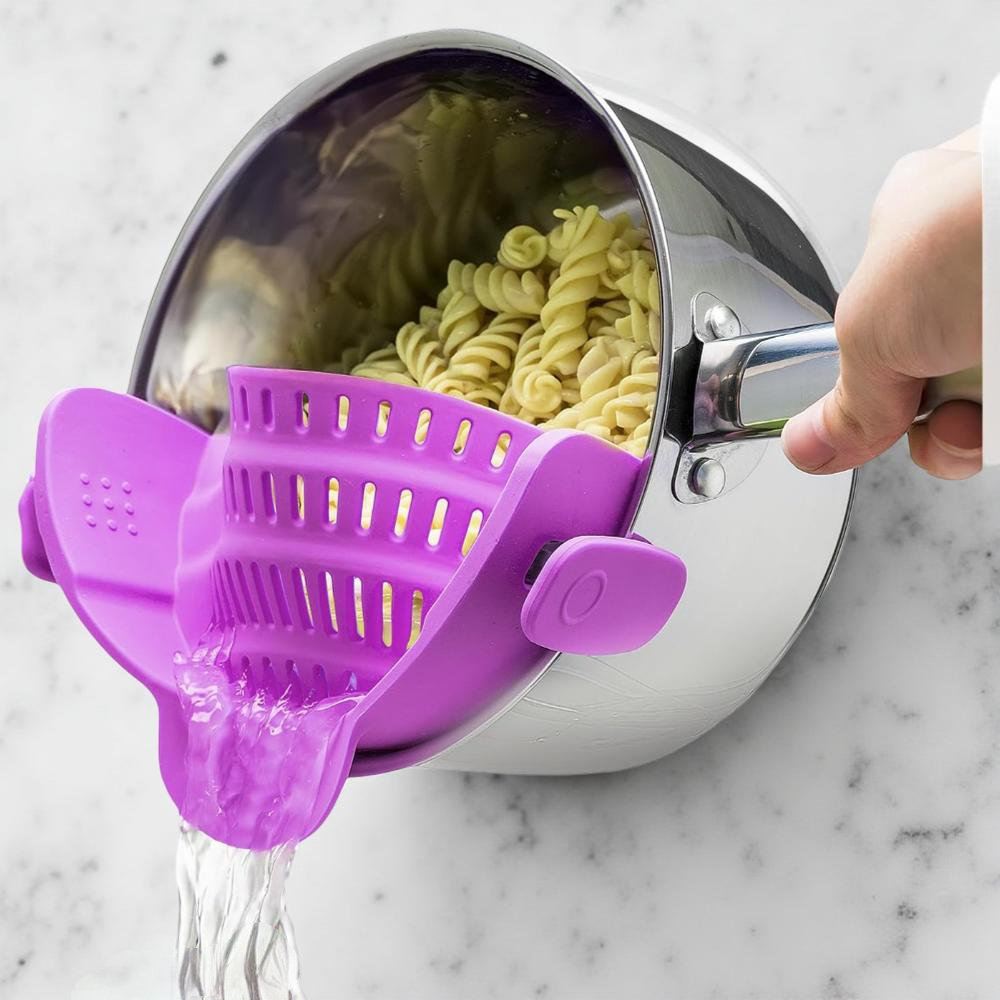 Silicone Pot Colander Clip On Kitchen Strainer