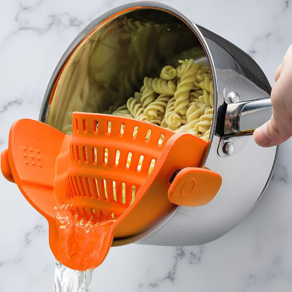 Silicone Pot Colander Clip On Kitchen Strainer