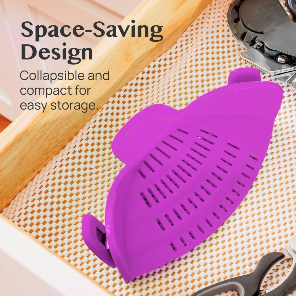 Silicone Pot Colander Clip On Kitchen Strainer