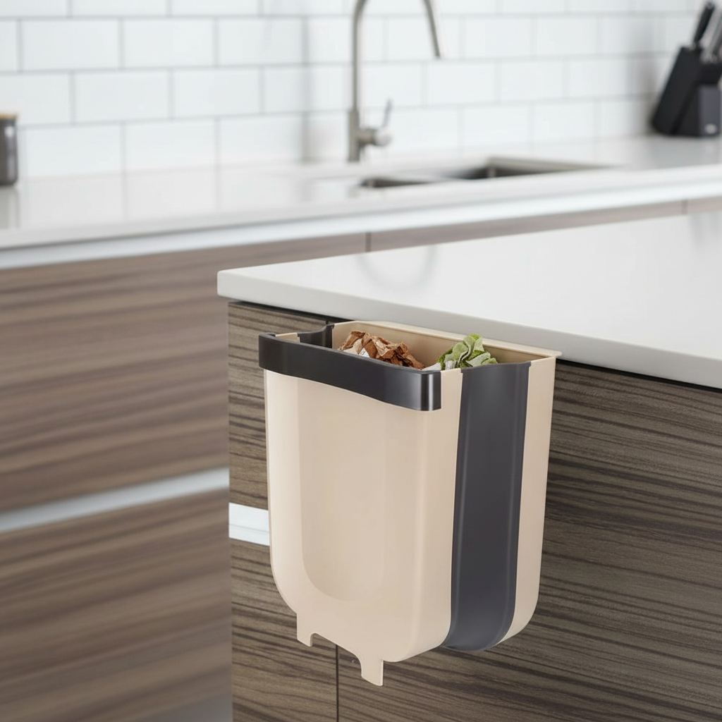 Space Saving Foldable Kitchen Trash Bag Holder