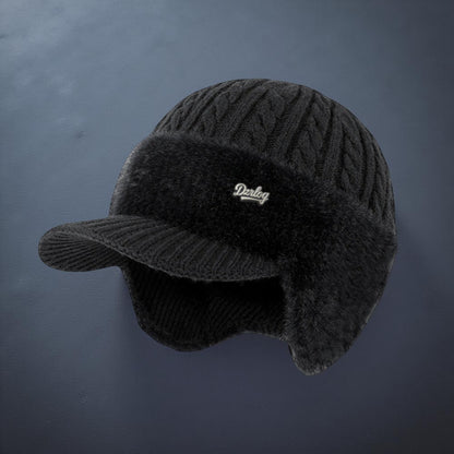 Warm Fleece Lined Beanie Hat with Earflaps