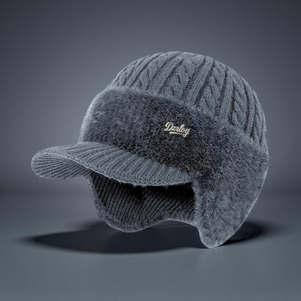 Warm Fleece Lined Beanie Hat with Earflaps