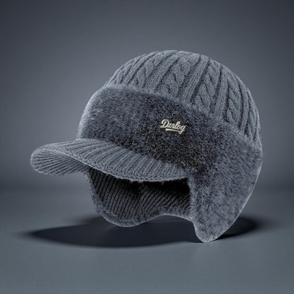 Warm Fleece Lined Beanie Hat with Earflaps