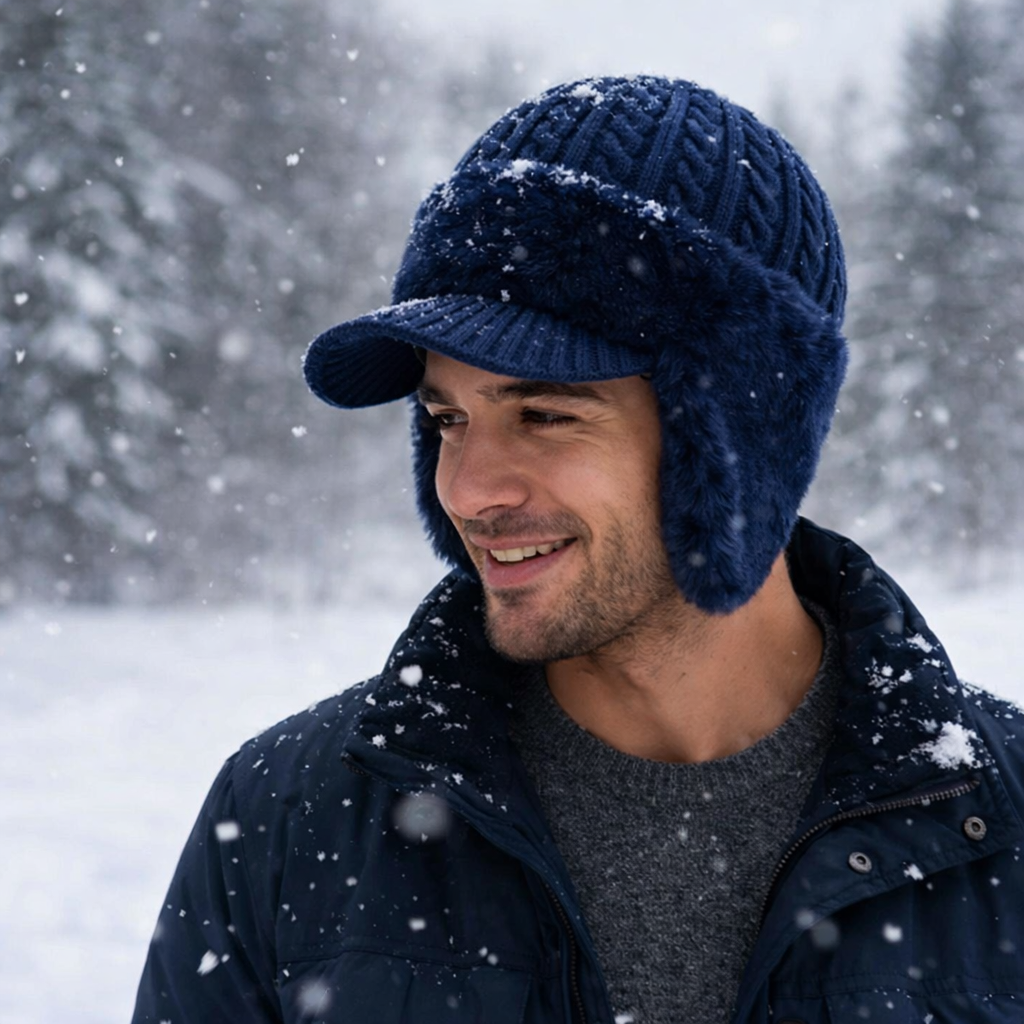 Warm Fleece Trapper Hat with Ear Flaps