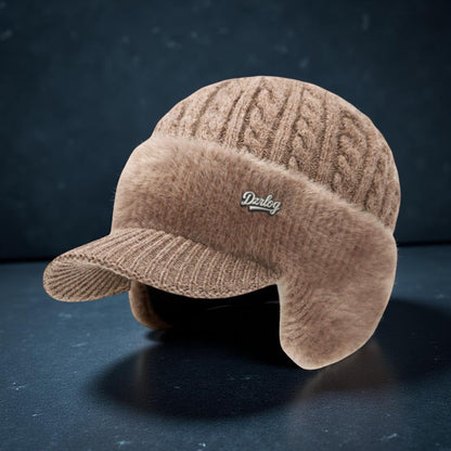 Warm Fleece Lined Beanie Hat with Earflaps