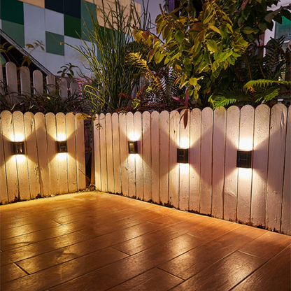 Solar Powered LED Outdoor Wall Light for Patio and Pathway - Lusomart