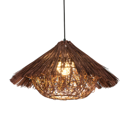 Rustic Bamboo Hanging Pendant Lamp for Earthy Homes - Lusomart