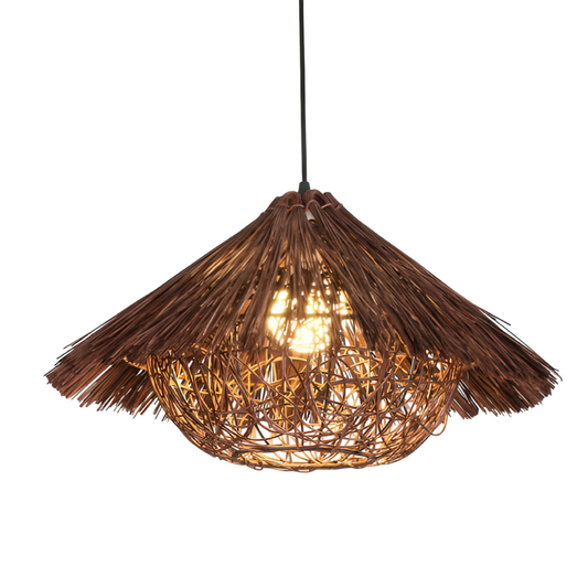 Rustic Bamboo Hanging Pendant Lamp for Earthy Homes - Lusomart