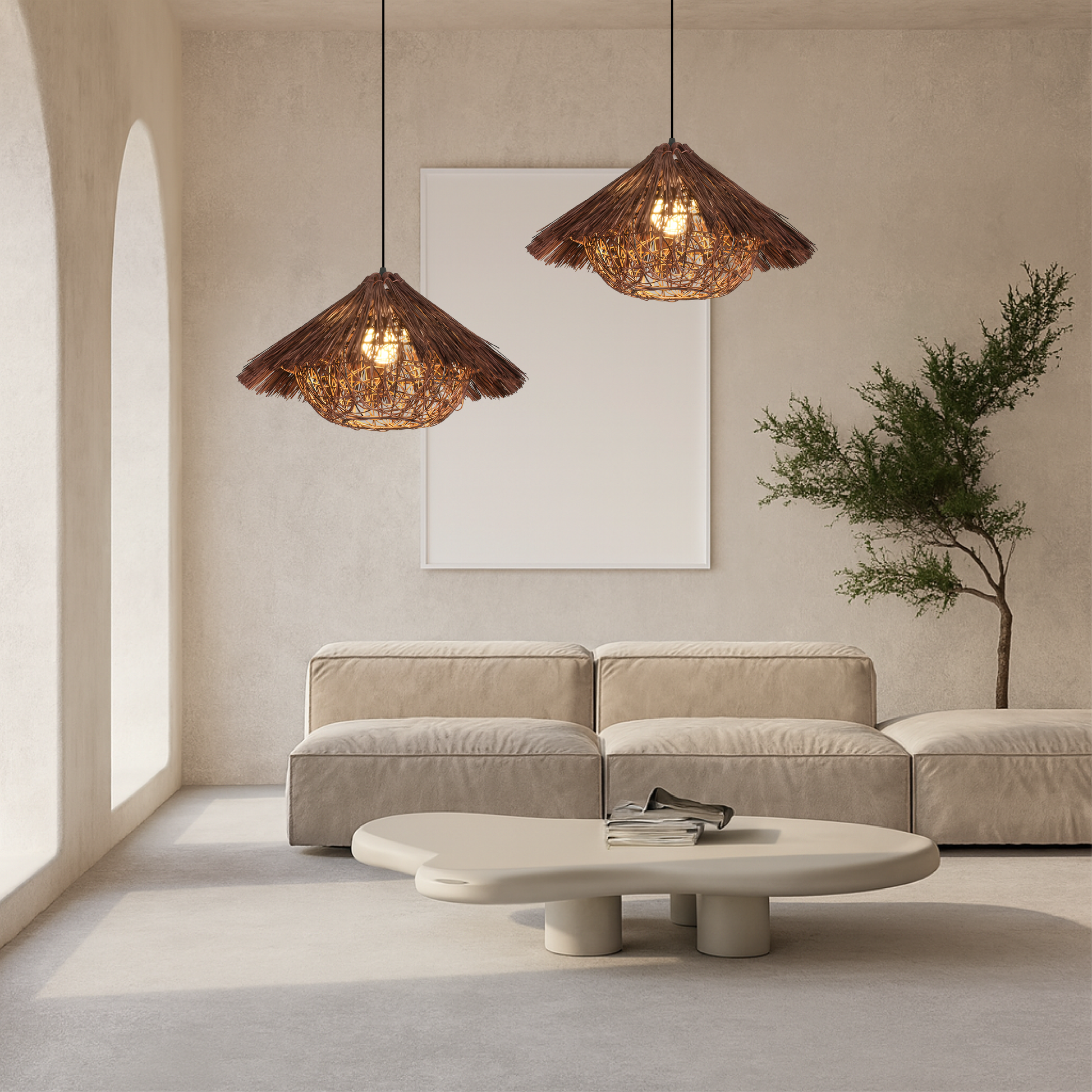 Korin | Vintage Rattan Bamboo Pendant Light for Home Décor 4