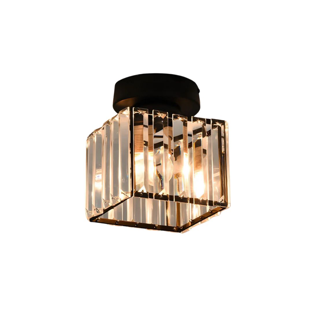 Kryos | Elegant Crystal Flush Mount Ceiling Light Fixture with Brass Accent 1