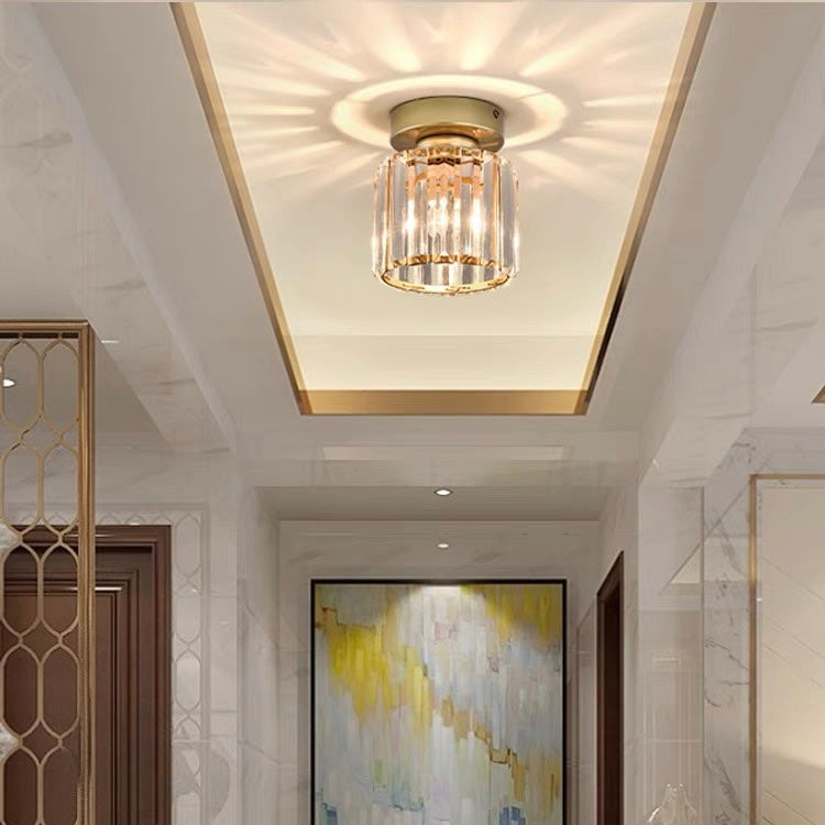 Kryos | Elegant Crystal Flush Mount Ceiling Light Fixture with Brass Accent 10