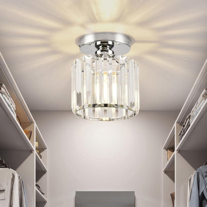 Kryos | Elegant Crystal Flush Mount Ceiling Light Fixture with Brass Accent 11