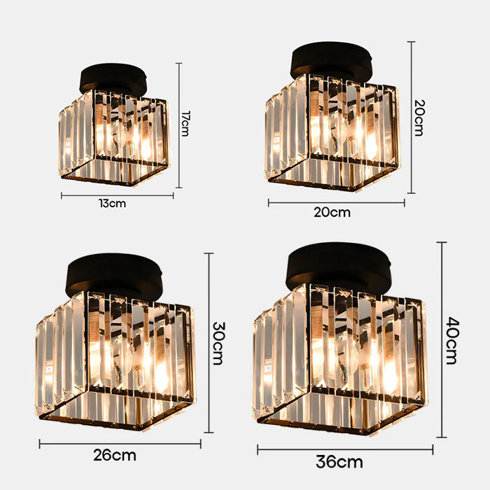Kryos | Elegant Crystal Flush Mount Ceiling Light Fixture with Brass Accent 8