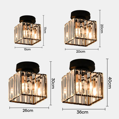 Kryos | Elegant Crystal Flush Mount Ceiling Light Fixture with Brass Accent 8